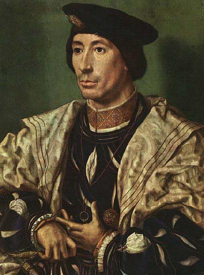 GOSSAERT, Jan (Mabuse) Portrait of Baudouin of Burgundy - Oil on panel Staatliche Museen